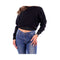 Yes Zee Maglia Maglia Donna con dettagli in catena Nero A23-YESZEEM002BF00-0801-XS - Francavilla Moda